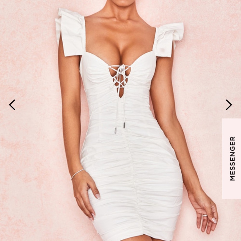 HOUSE OF CB KARA WHITE DRESS